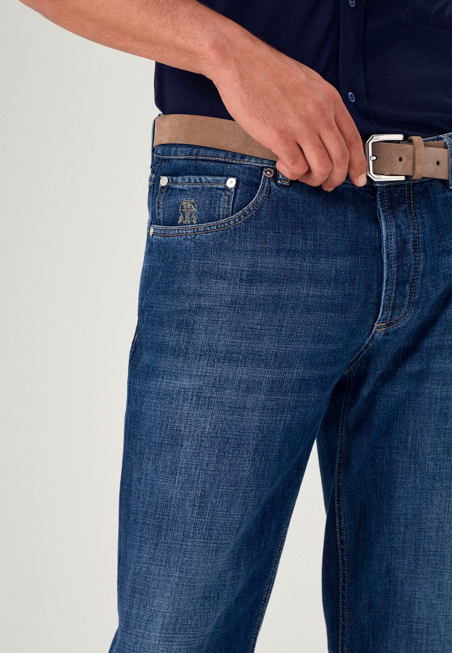 Pantalone BRUNELLO CUCINELLI Color: blue (Code: 1513) in online store Allure