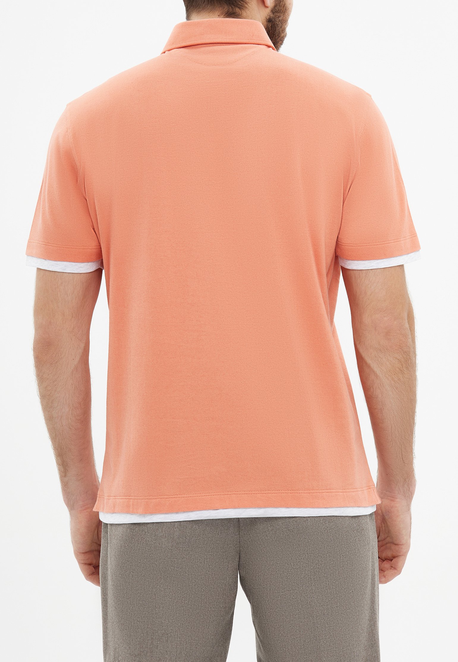 Polo BRUNELLO CUCINELLI Color: orange (Code: 1496) in online store Allure